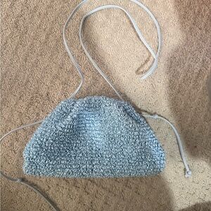 Bottega Veneta Light Blue Raffia Clutch